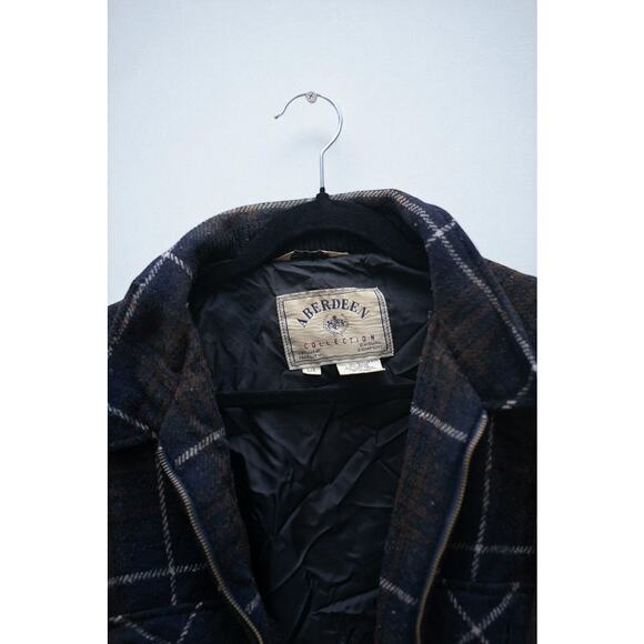 Aberdeen Collection Plaid Zip-Up Shirt Jacket – Brown & Navy – Size L - Picture 4 of 4